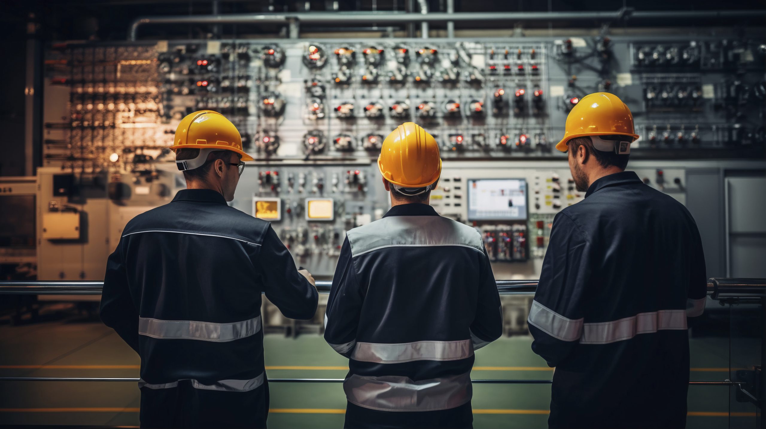 Upgraded industrial electrical panel installed by Gottstein Corporation in a factory setting for enhanced operational reliability